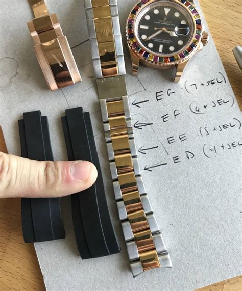 Rolex oysterflex size chart